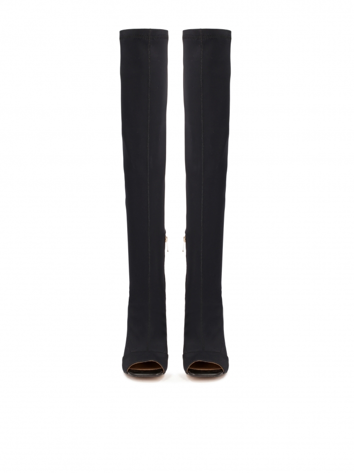 Muszkieterki peep toe z tkaniny