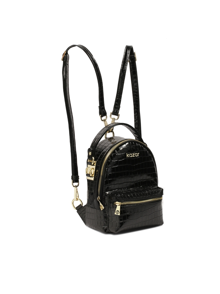 Kompaktowy plecak 2w1 z tłoczonej skóry