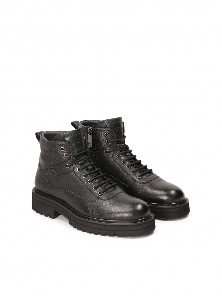 Tradycyjne męskie trzewiki z licowej skóry