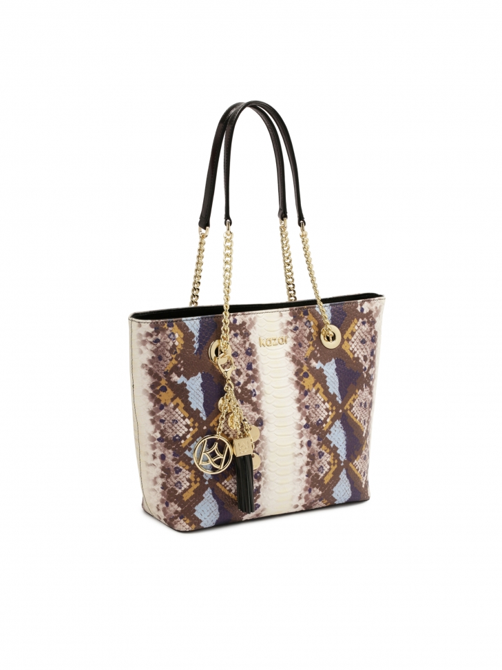 Kolorowa torebka na ramię we wzór snake