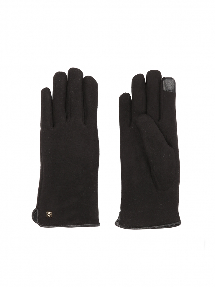 Eleganckie czarne rękawiczki z tkaniny