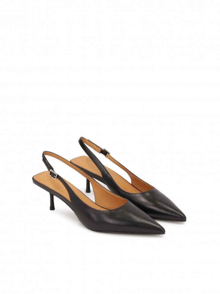 Czarne czółenka slingback