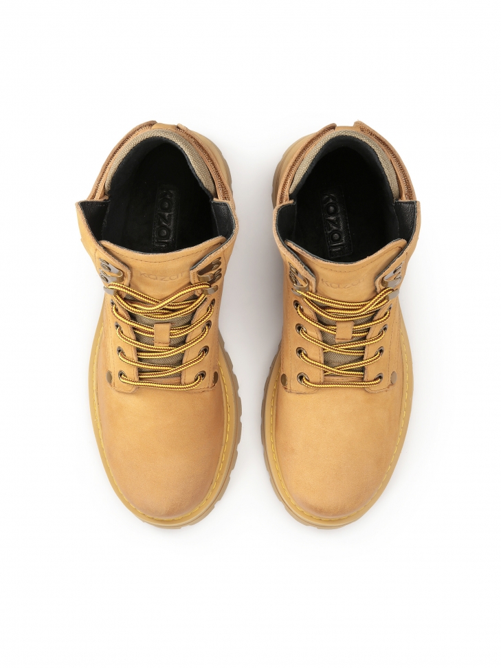 Sznurowane trzewiki męskie z nubuku