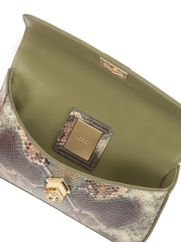 Wielobarwna torebka w wężowy wzór