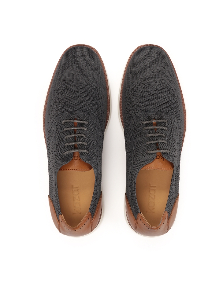 Szare półbuty z tkaniny