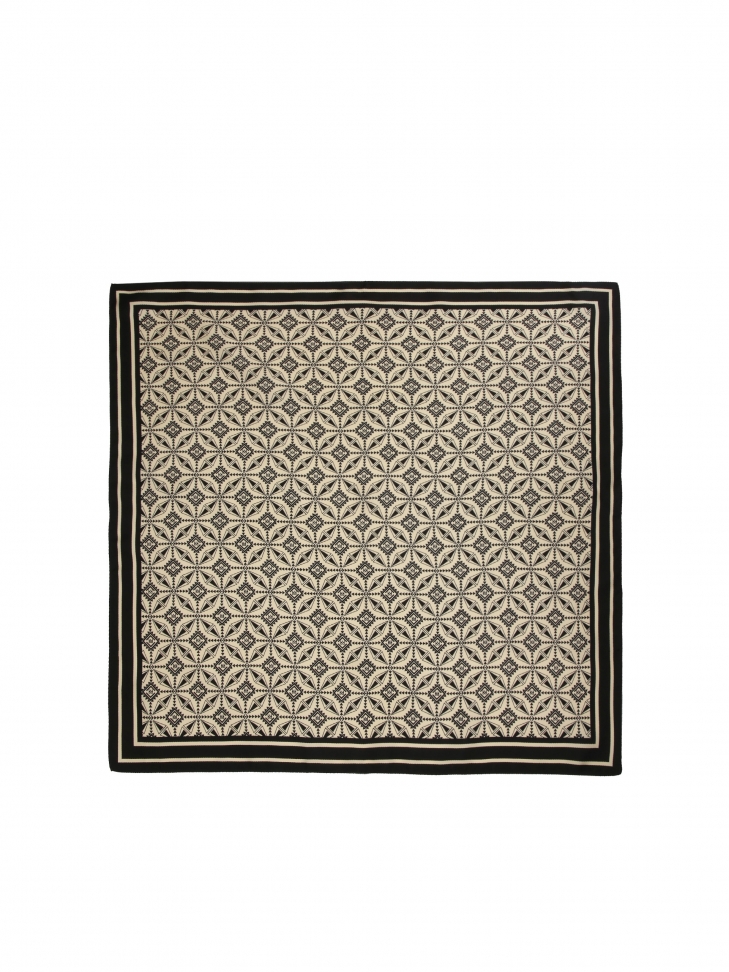 Czarno-emowa apaszka z jedwabiu