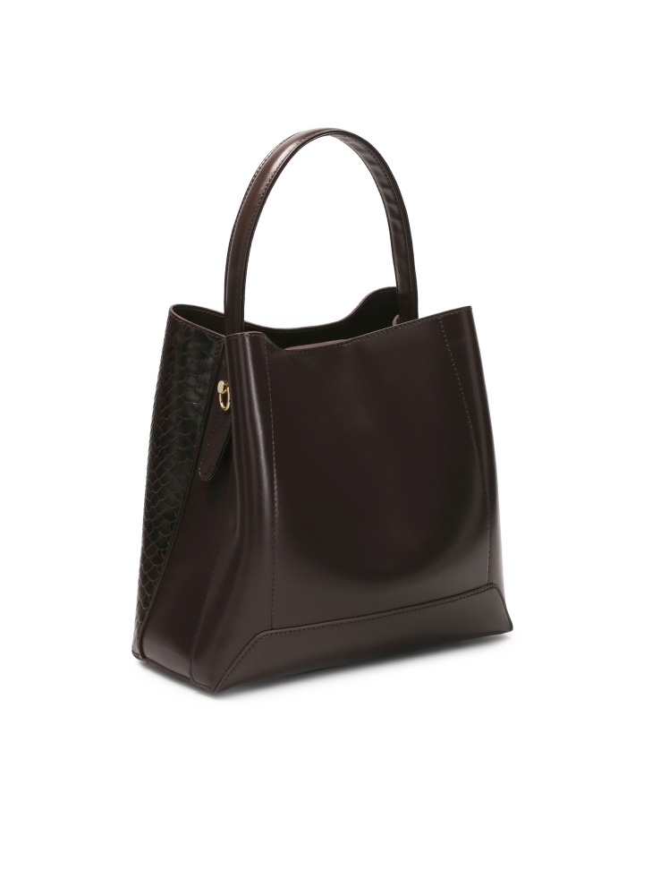 Brązowa torebka w wężowy wzór