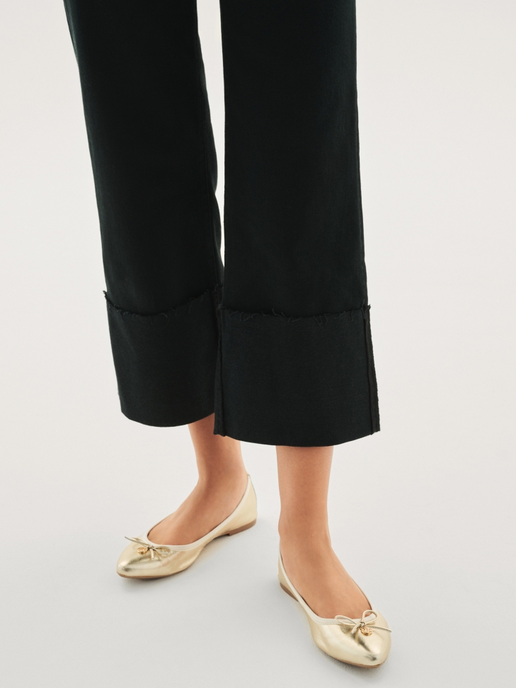 Złote baleriny damskie