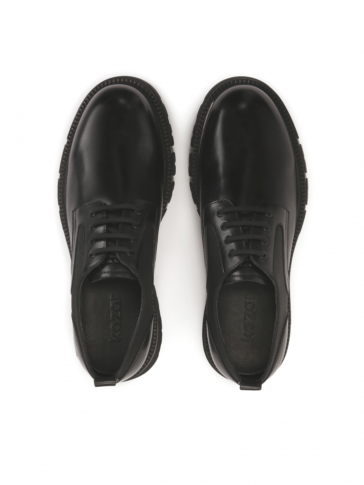 Casualowe czarne półbuty z łączonych materiałów