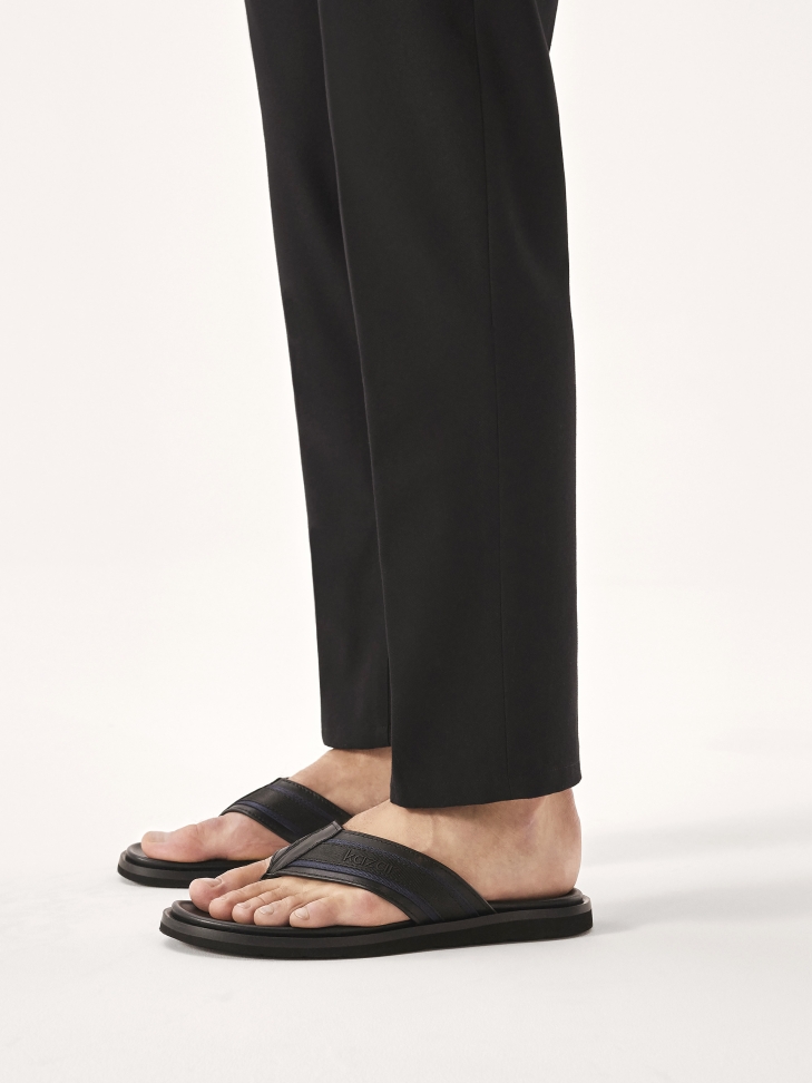 Skórzane klapki męskie japonki