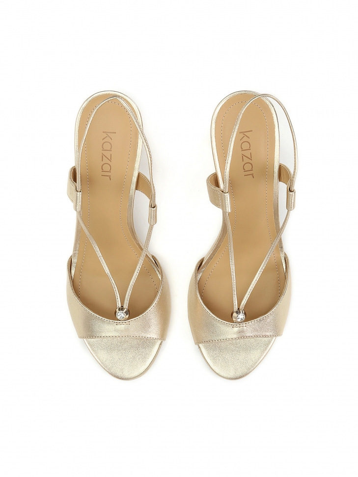 Złote sandały damskie