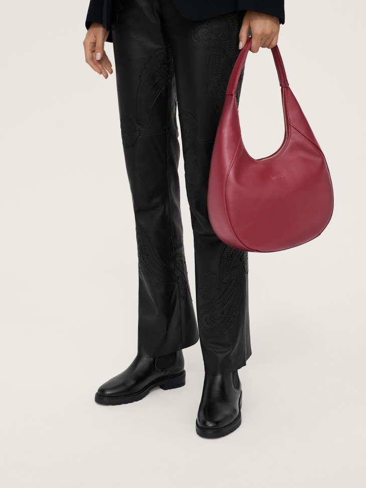 Czarne skórzane sztyblety damskie