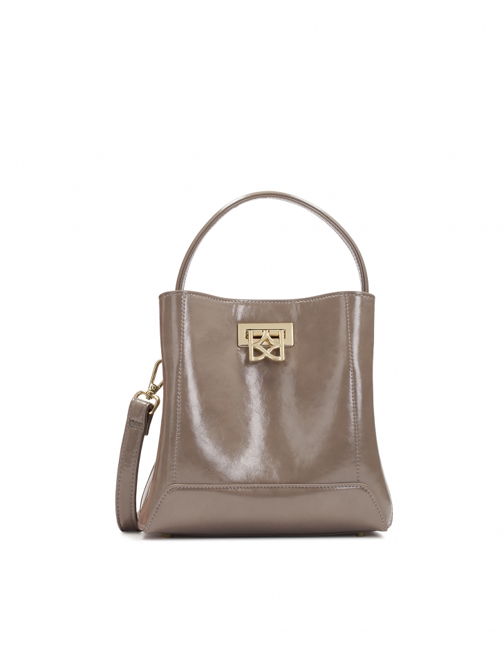 Taupe torebka z uchwytem do ręki i odpinanym paskiem