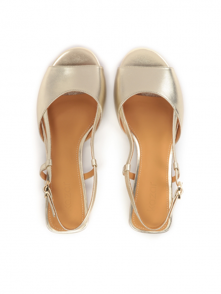 Eleganckie ote sandały z paskiem na piętę