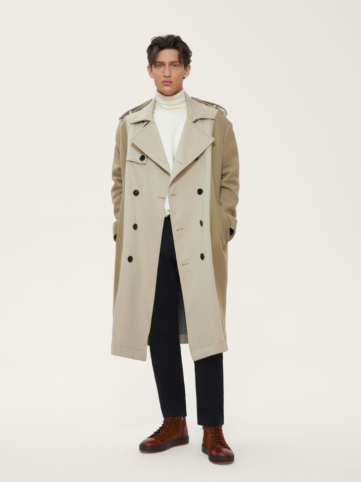 Brązowe sneakersy męskie z wysoką cholewką i karbowaną podeszwą