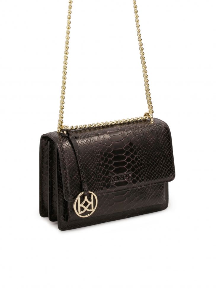 Brązowa torebka z tłoczonej skóry