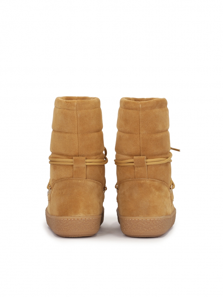 Zamszowe śniegowce z wysoką cholewką