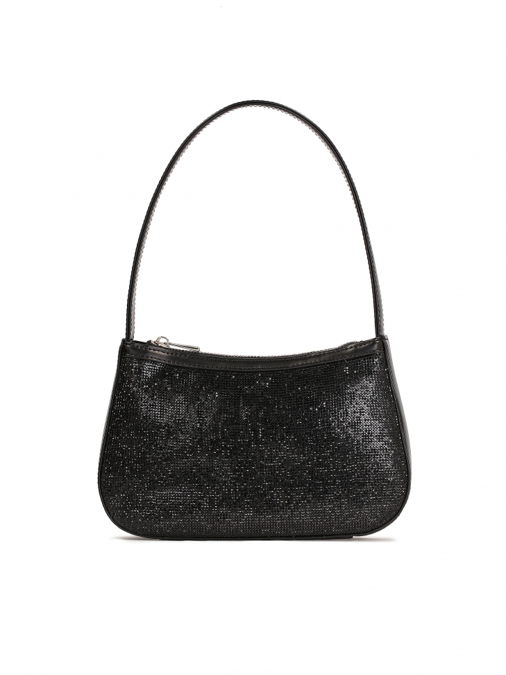 Wieczorowa skórzana torebka z yształkami