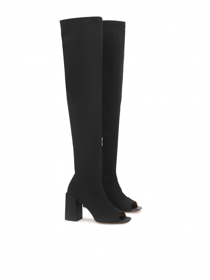 Muszkieterki peep toe z tkaniny