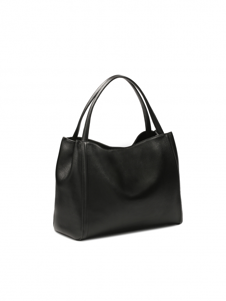 Duża czarna torebka z miękkiej skóry