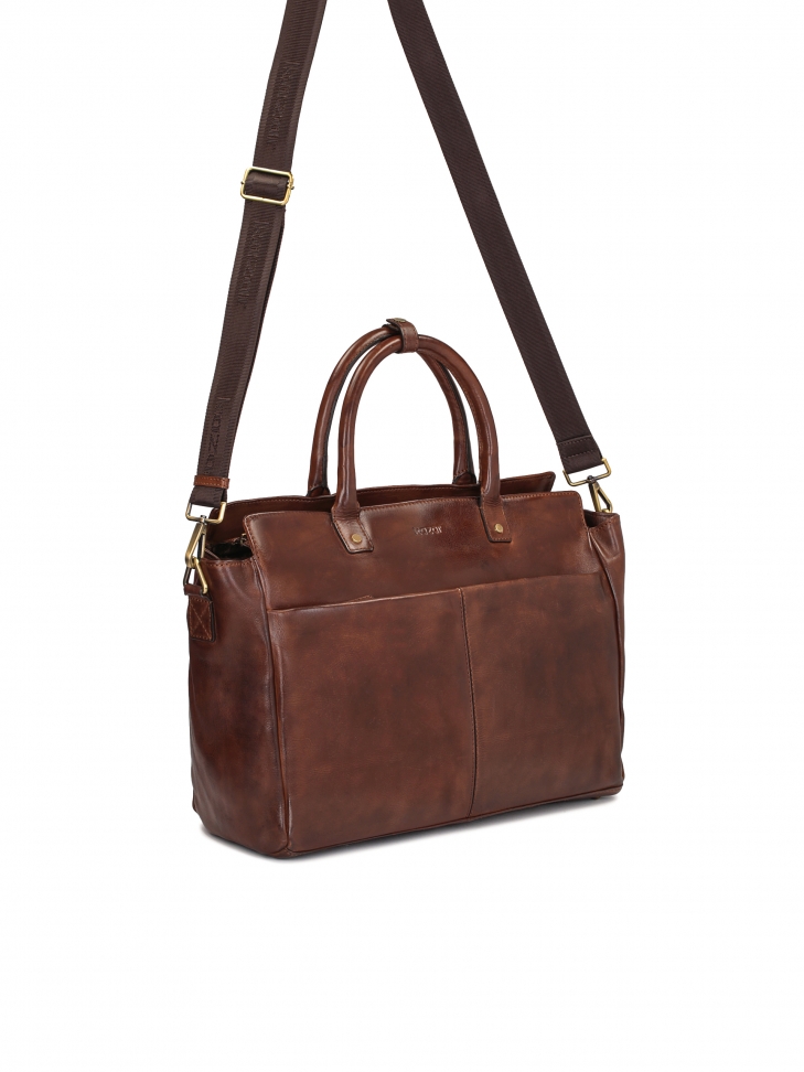 Elegancka skórzana torba męska w biznesowym stylu