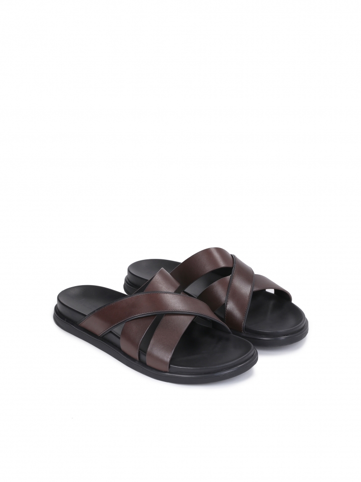 Komfortowe klapki męskie ze skóry