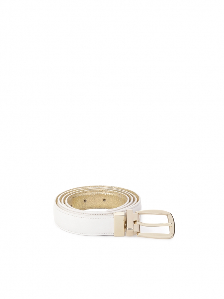 Biało-oty pasek z obracaną klamrą