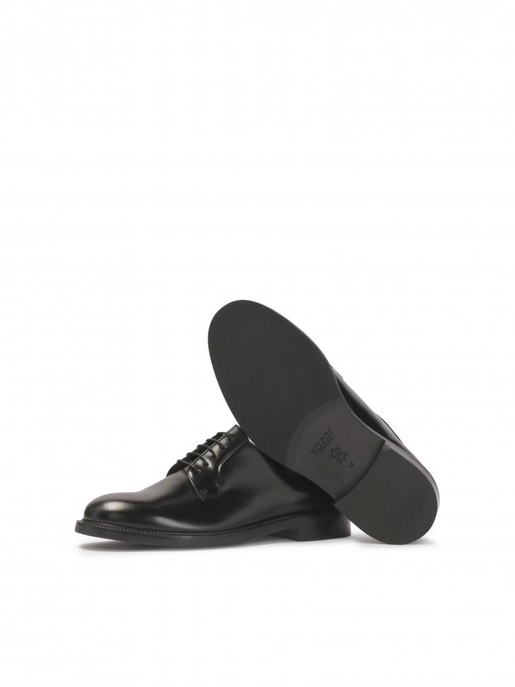 Wizytowe czarne półbuty ze skóry