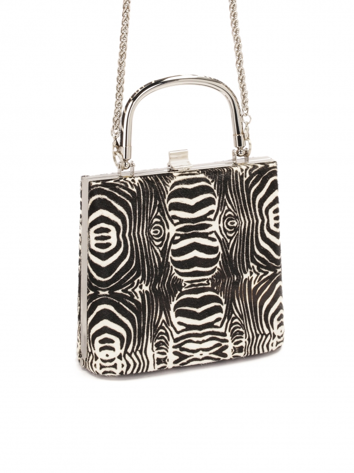 Okazjonalna torebka w finezyjny wzór zebry
