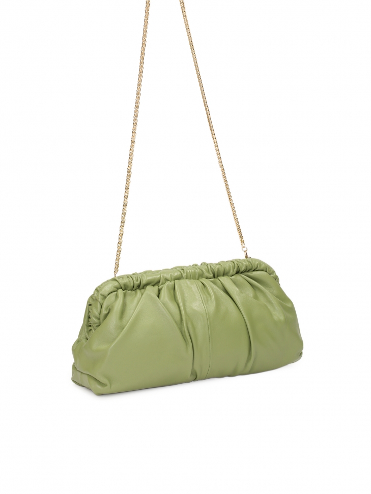 Zielona torebka do ręki typu pouch bag