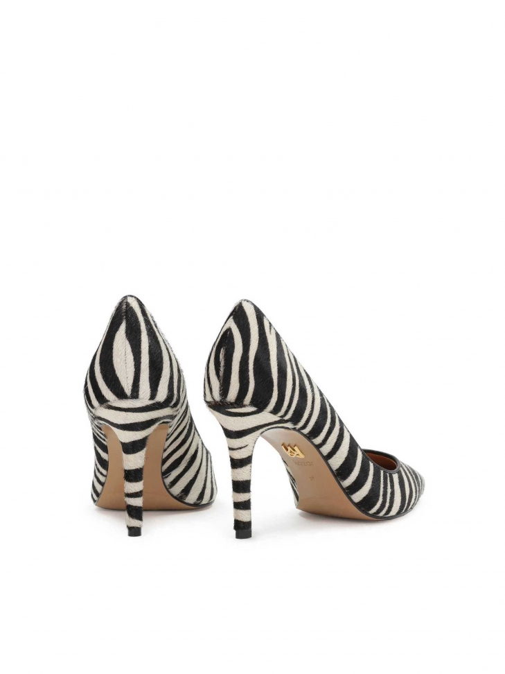 Czarno-białe czółenka damskie