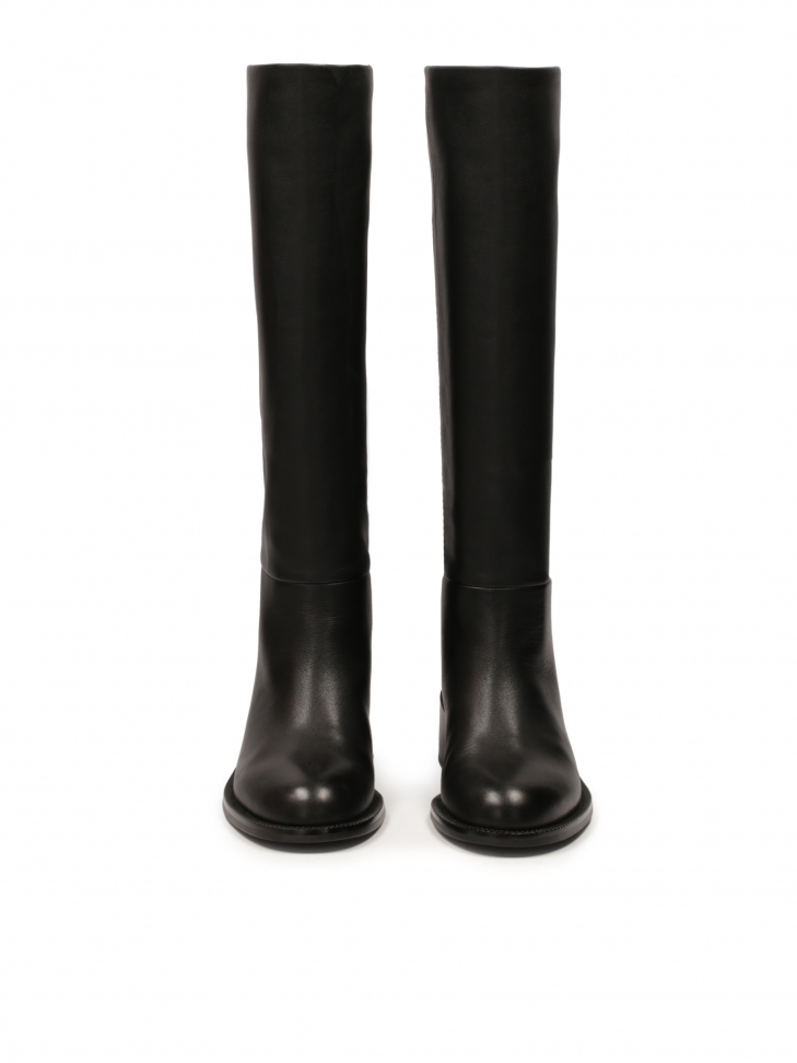 Skórzane oficerki z wsuwaną cholewką