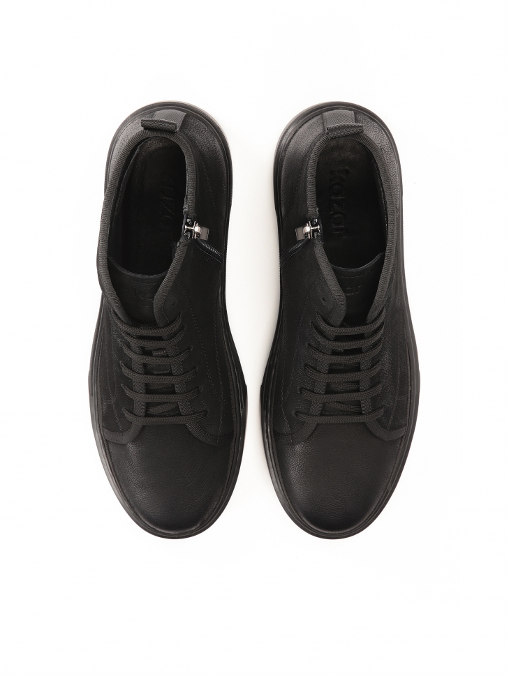 Czarne sneakersy z cholewką za kostkę