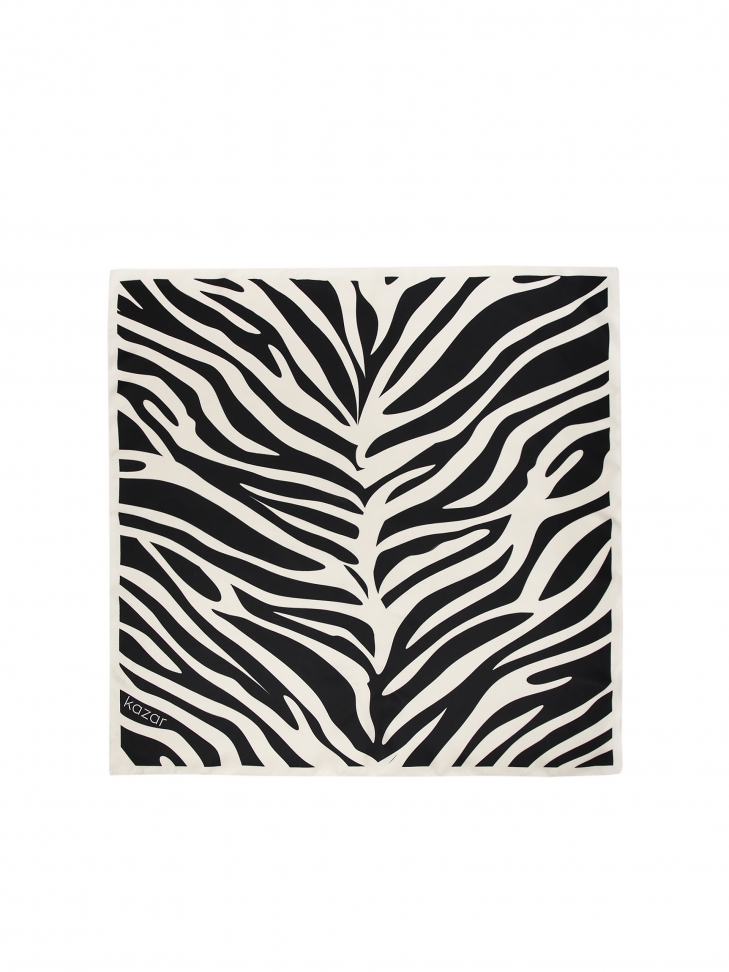 Jedwabna apaszka we wzór zebry