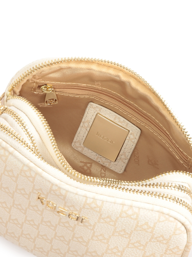 Torebka skórzana logowana w print