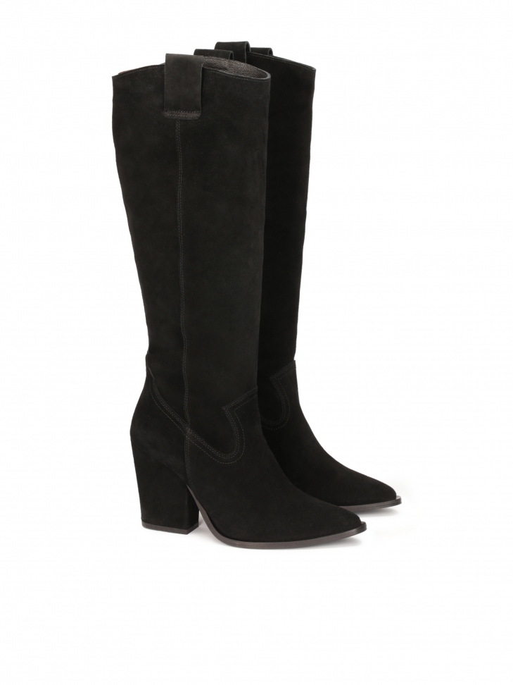 Kozaki typu kowbojki z zamszu