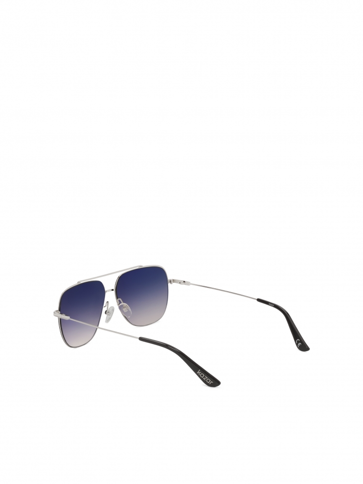 Czarno-srebrne okulary przeciwsłoneczne pilotki