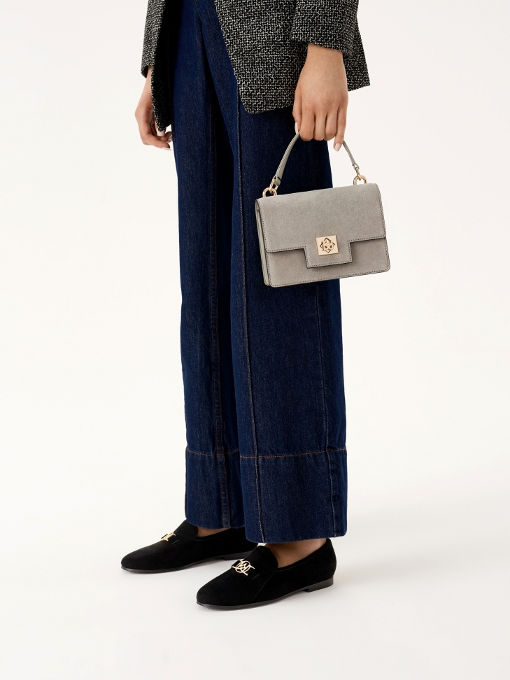 Czarne półbuty damskie z miękkiego zamszu