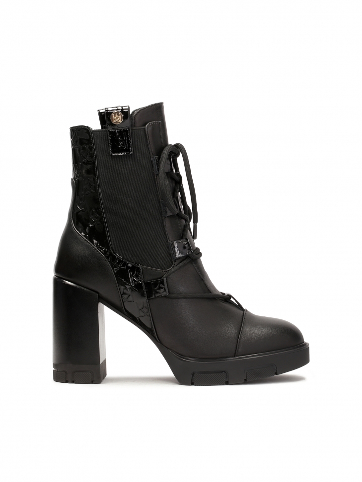 Skórzane botki z atrakcyjnym sznurowaniem