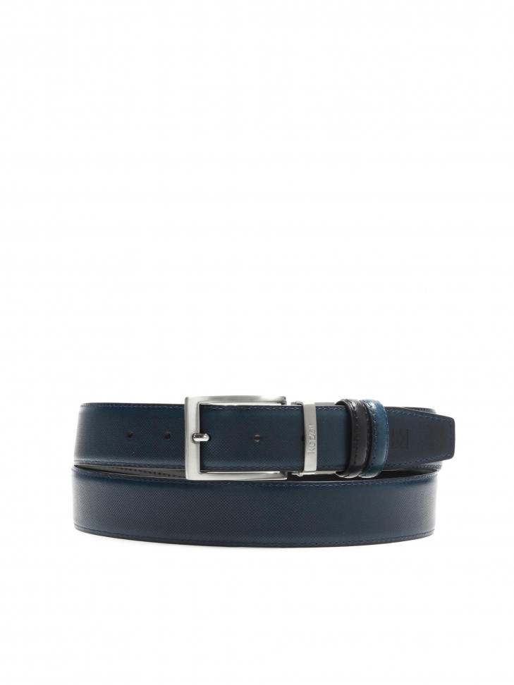 Granatowo-czarny pasek dwustronny