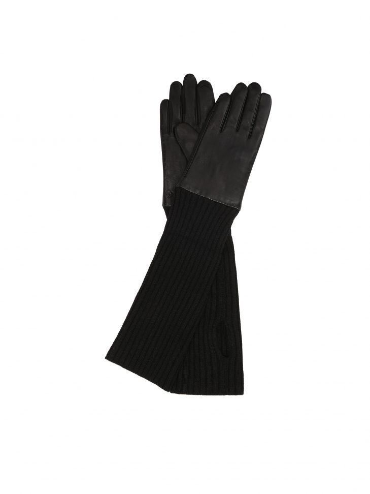 Skórzane rękawiczki z ozdobnymi nakładkami