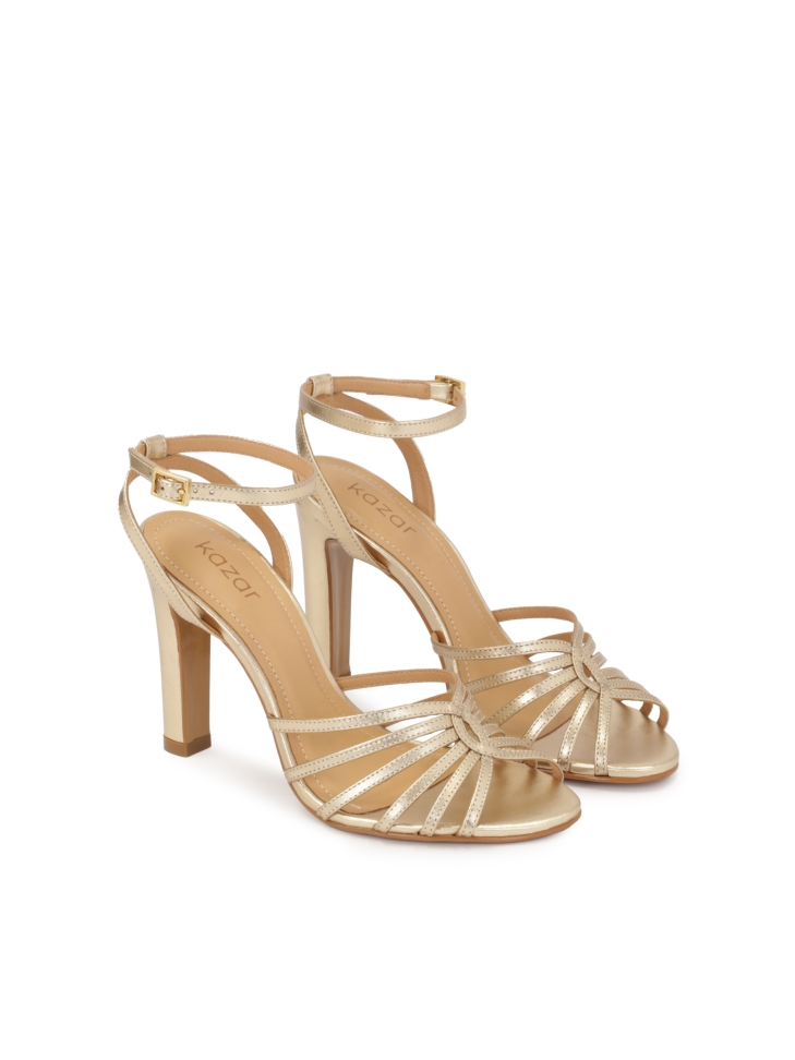 Eleganckie ote sandały na wygodnym obcasie