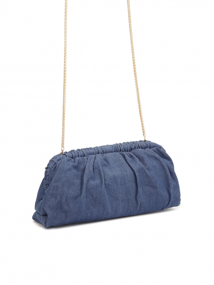 Duża torebka pouch bag z tkaniny denim