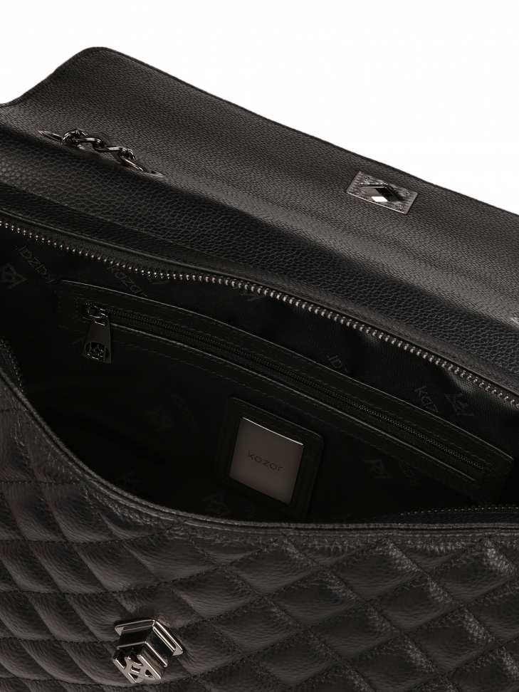 Duża pikowana torebka z łańcuchem