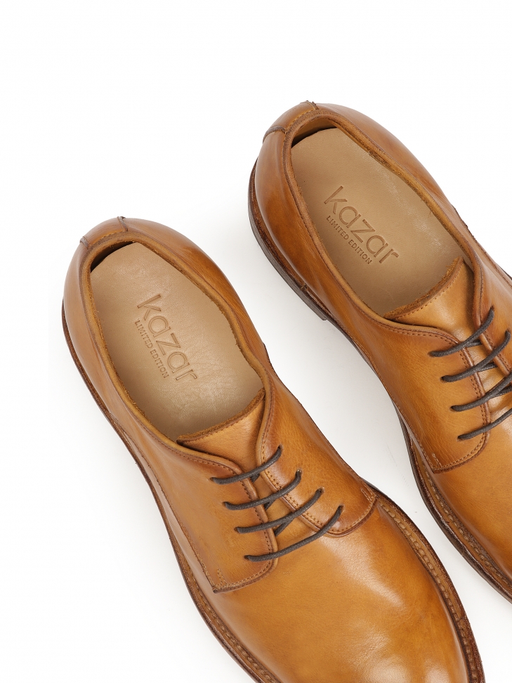 Brązowe półbuty męskie w stylu casual