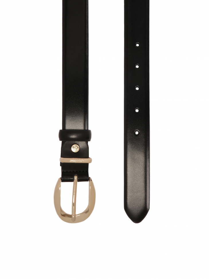 Gładki czarny pasek z minimalistyczną klamrą