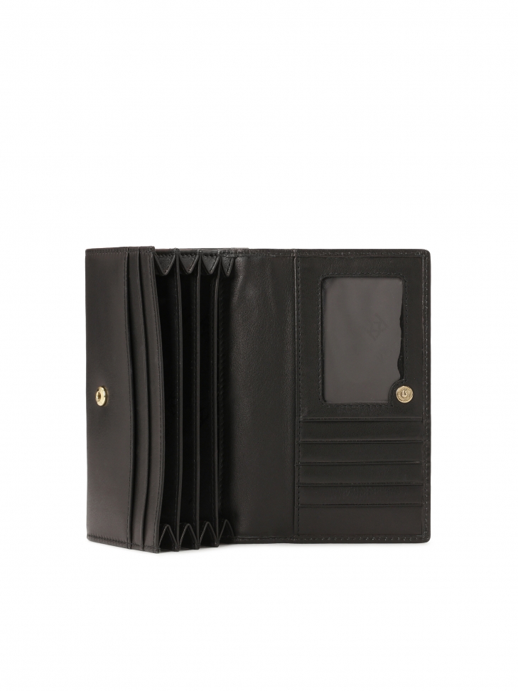 Elegancki czarny portfel z naturalnej skóry