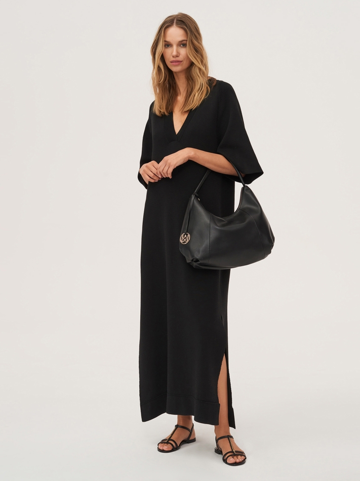 Czarne sandały damskie na płaskiej podeszwie