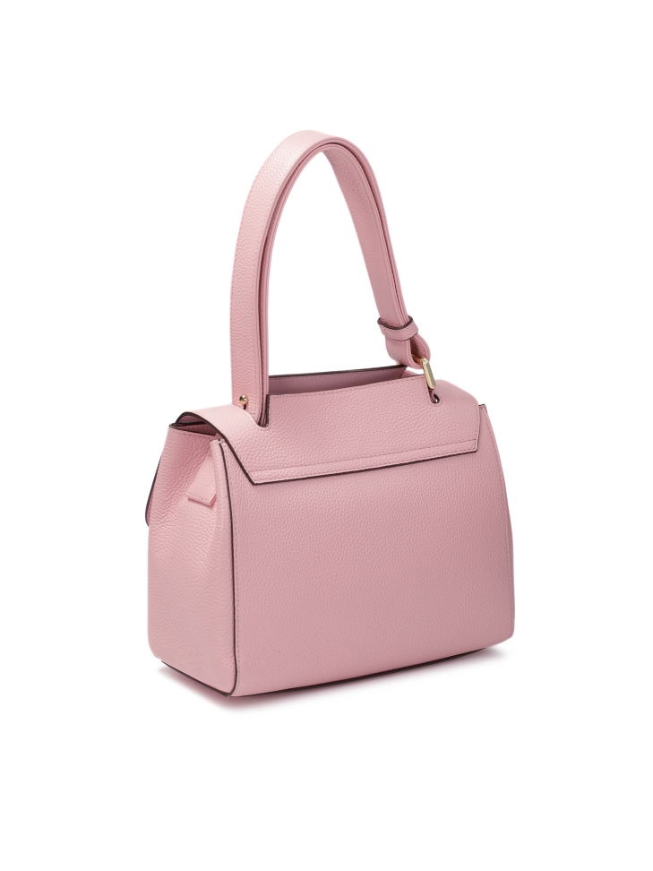 Unikatowa skórzana torebka w kolorze pastelowego różu