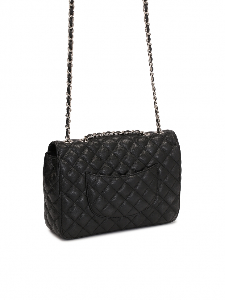 Pikowana torebka z łańcuchem przeplatanym skórzanym paskiem